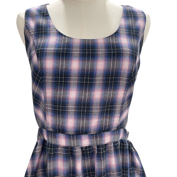 Hot Topic Plaid Cutout Dress Medium Y2K Grunge Punk Alternative Summer Outfit - Picture 9 of 10